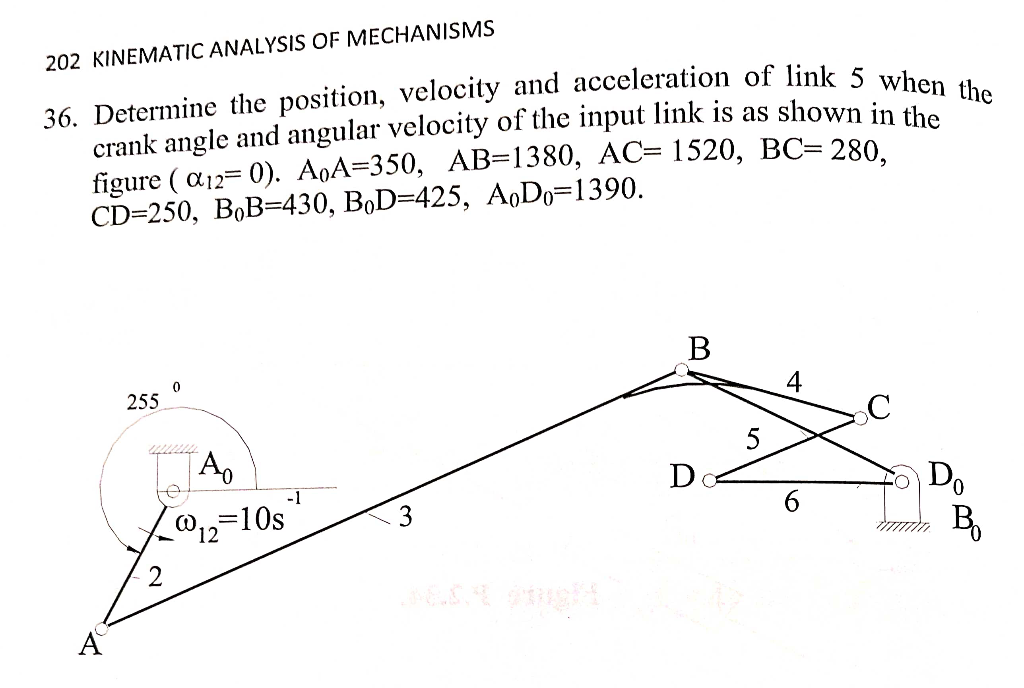 202 KINEMATIC ANALYSIS OF MECHANISMS 36. Determine | Chegg.com