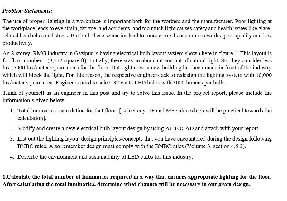 Solved Problem Statements: The use of proper lighting in a | Chegg.com