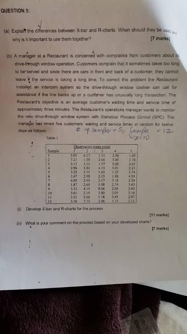 Solved QUESTION 1 (a) Explain the differences between Xbar