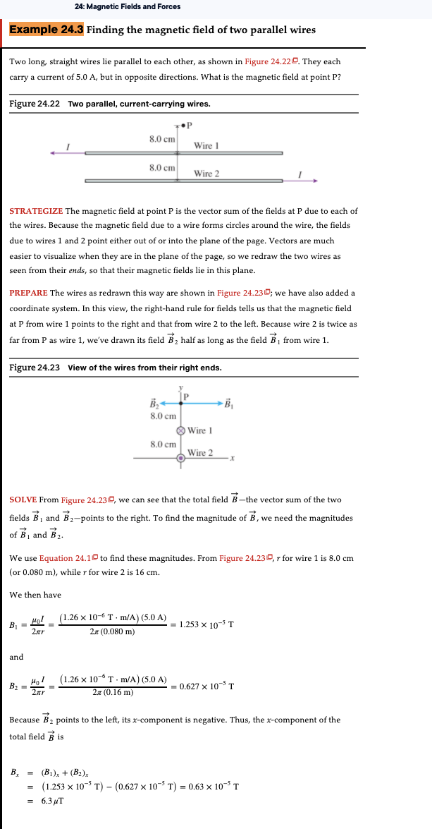 Solved Consider Example 24.3. Suppose wire 2 carries a | Chegg.com