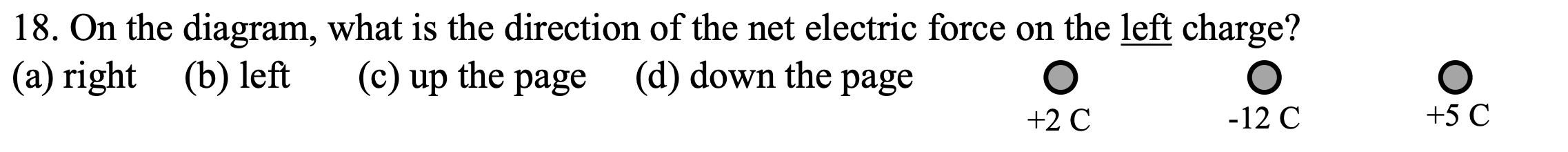 Solved 18. On the diagram, what is the direction of the net | Chegg.com