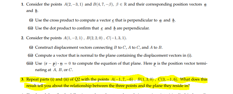 Solved 1 Consider The Points A 2 3 1 And B 4 7 B B Chegg Com