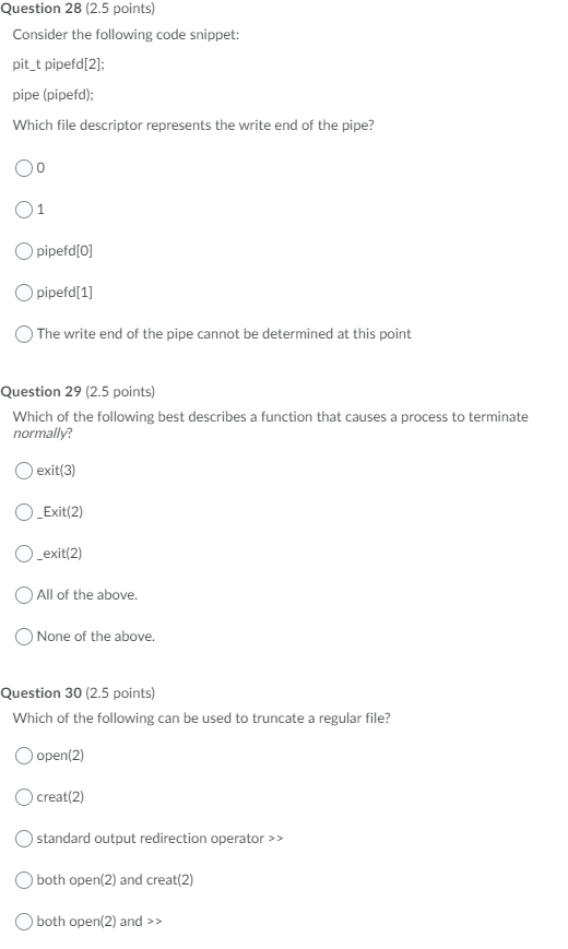Solved Question 28 (2.5 points) Consider the following code | Chegg.com