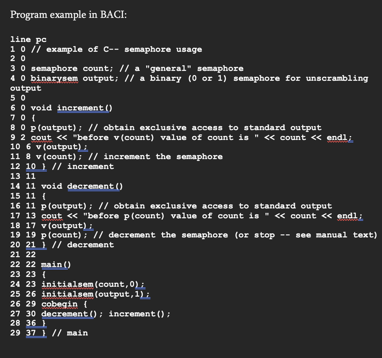 Solved Please explain this BACI code step-by-step Program | Chegg.com
