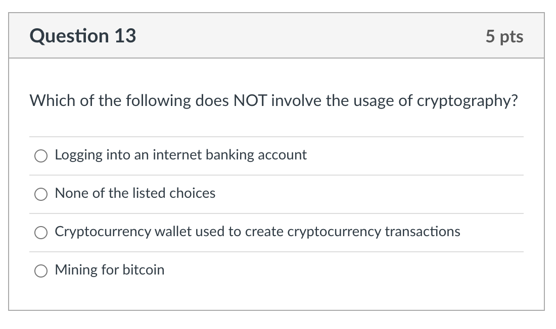Solved Question 11 5 pts Which of the following is not a | Chegg.com