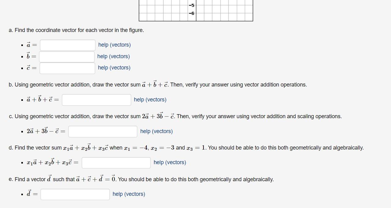 Solved a. Find the coordinate vector for each vector in the | Chegg.com