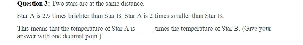 Solved Question 3: Two stars are at the same distance. Star | Chegg.com