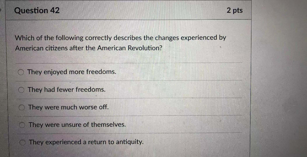 Question 42 2 pts Which of the following correctly | Chegg.com