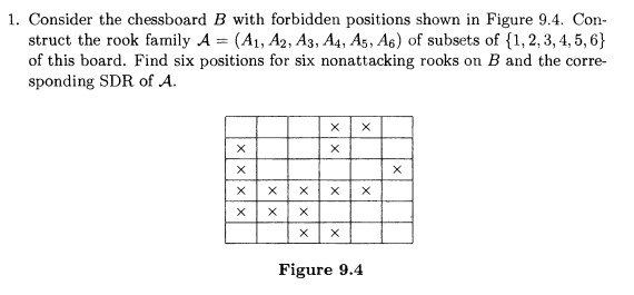 1. Consider the chessboard B with forbidden positions | Chegg.com
