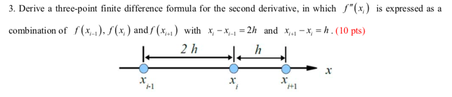 Solved 3. Derive A Three-point Finite Difference Formula For | Chegg.com