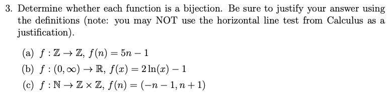 Solved 3 Determine Whether Each Function Is A Bijection Chegg Com
