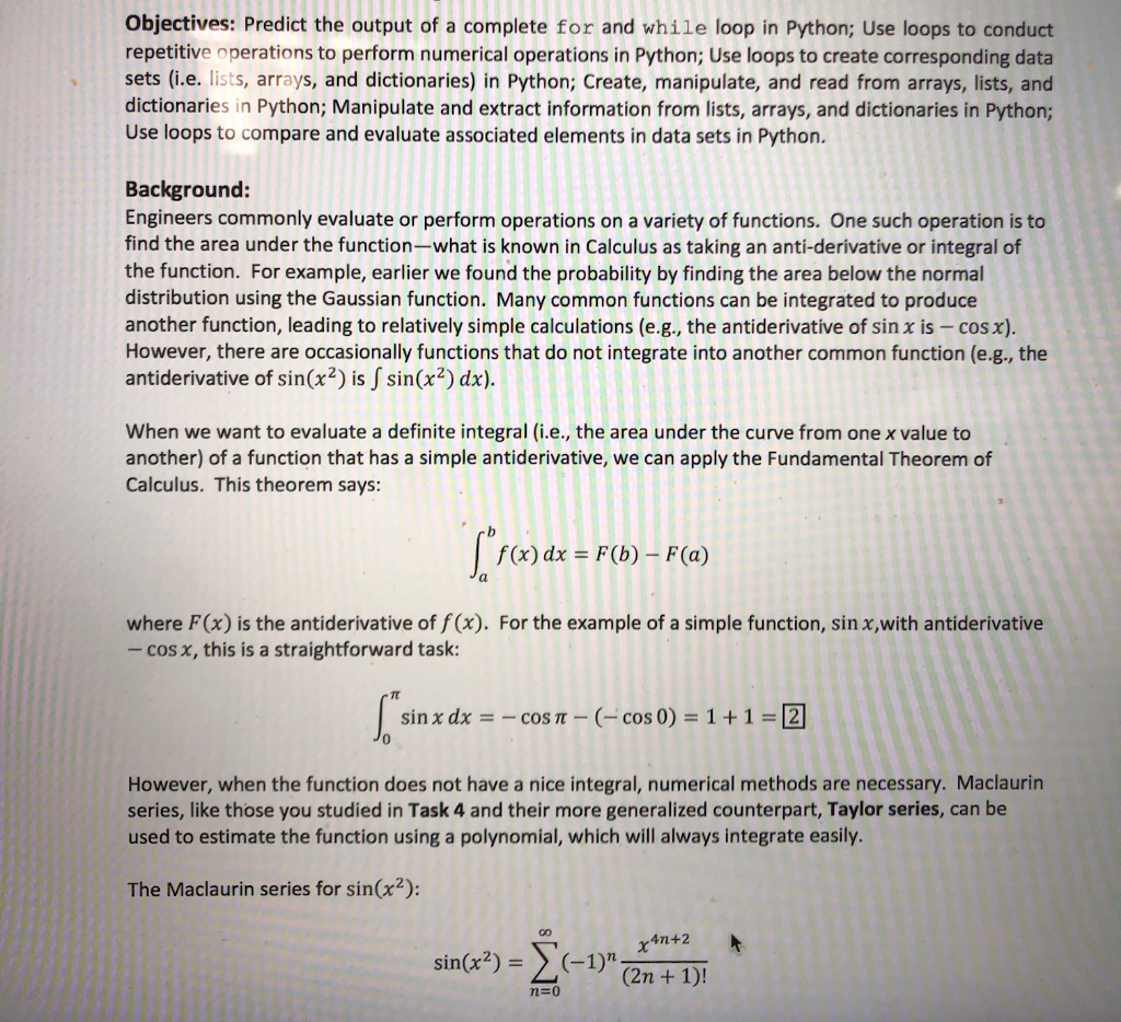 Objectives: Predict the output of a complete for and | Chegg.com