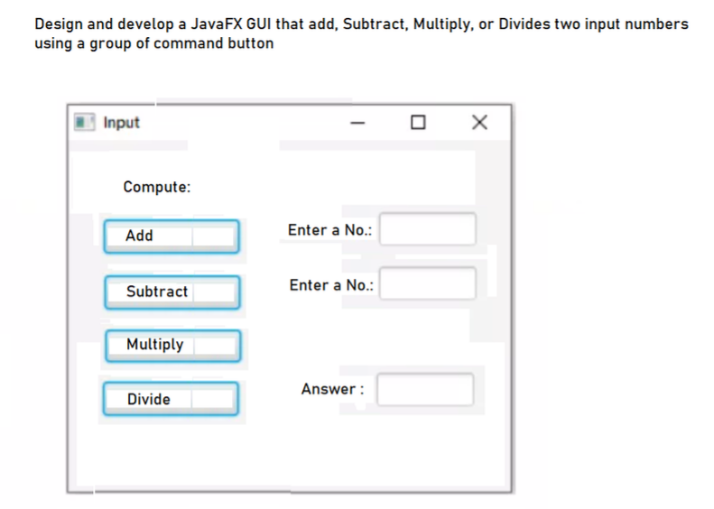 Solved Design and develop a JavaFX GUI that add, Subtract, | Chegg.com