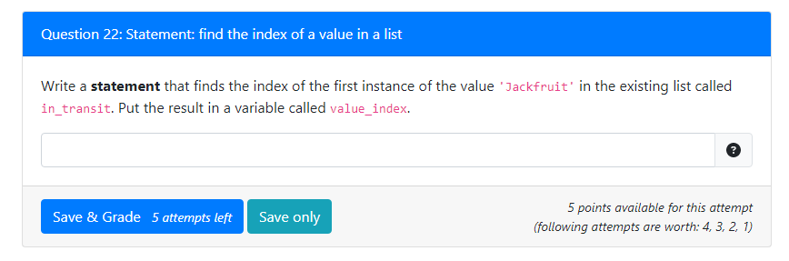 Solved Write a statement that finds the index of the first | Chegg.com