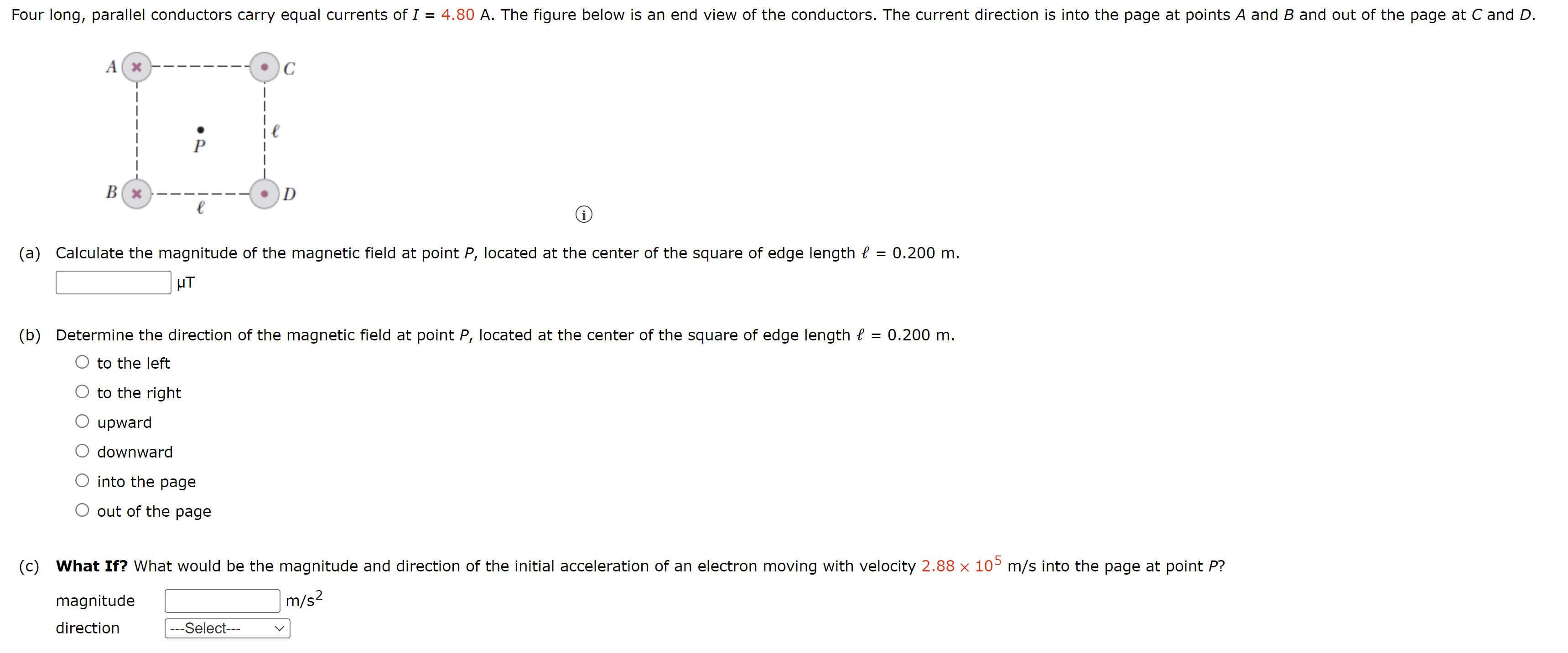 Solved (a) Calculate the magnitude of the magnetic field at | Chegg.com