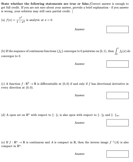 Solved State whether the following statements are true or | Chegg.com