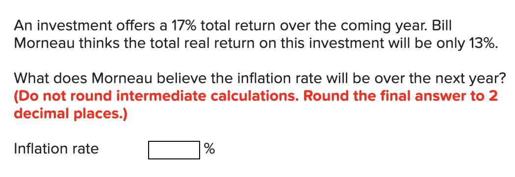 Solved An Investment Offers A 17% Total Return Over The | Chegg.com