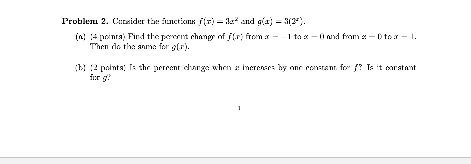 Solved Problem 2. Consider the functions f(x)=3x2 and | Chegg.com
