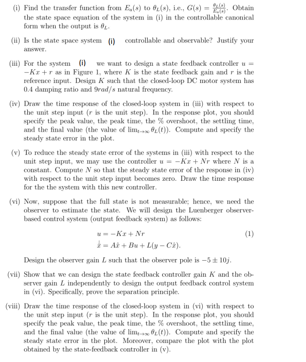 Problem 3 Consider The Dc Motor Load And Torque Chegg Com