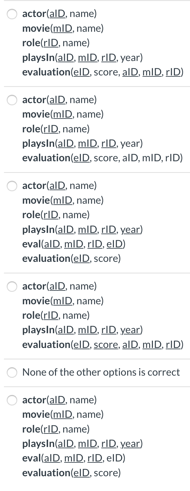 (Solved) : Select Correct Translation Following E R Diagram Relational ...