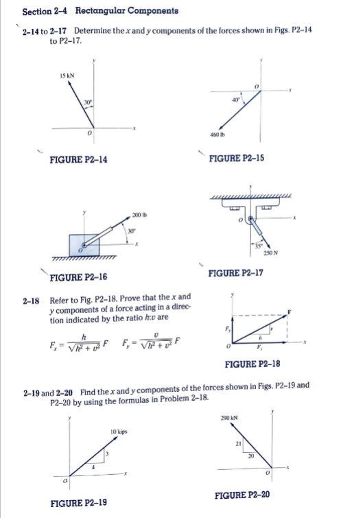 Solved 2-14 to 2-17 Determine the x and y components of the | Chegg.com