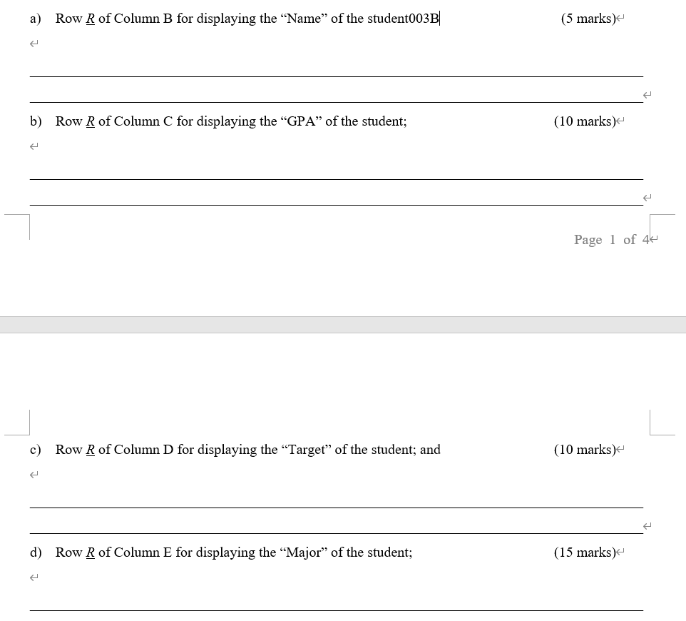 Solved Question 1 The table below shows the records of | Chegg.com