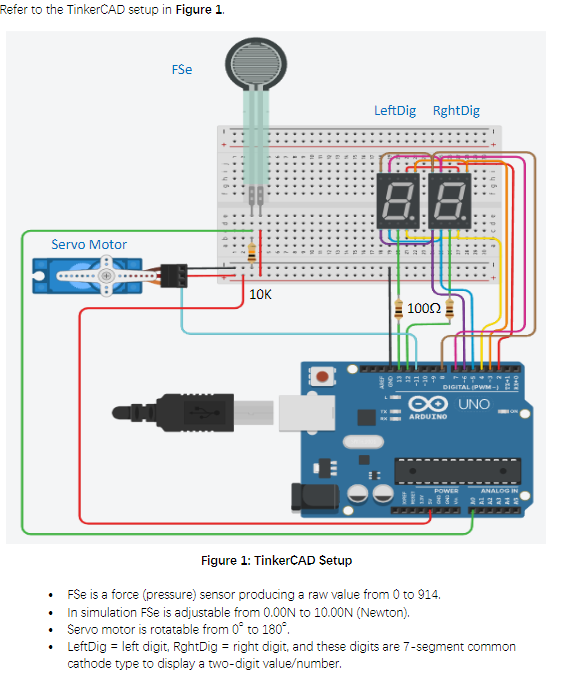 Solved Refer to the TinkerCAD setup in Figure 1 . Figure 1: | Chegg.com