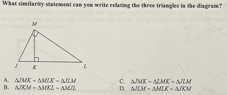 Solved What similarity statement can you write relating the | Chegg.com