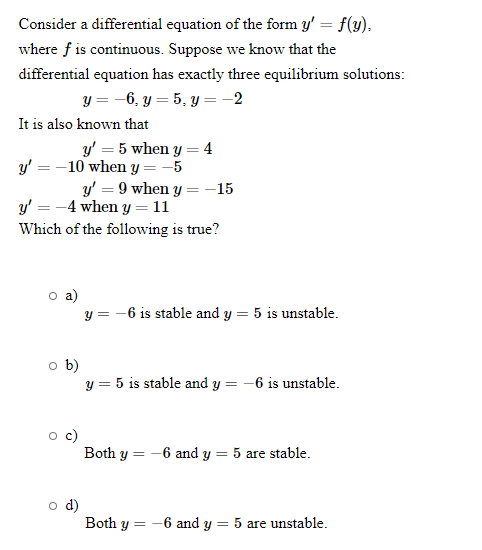 Solved Consider a differential equation of the form y' = | Chegg.com