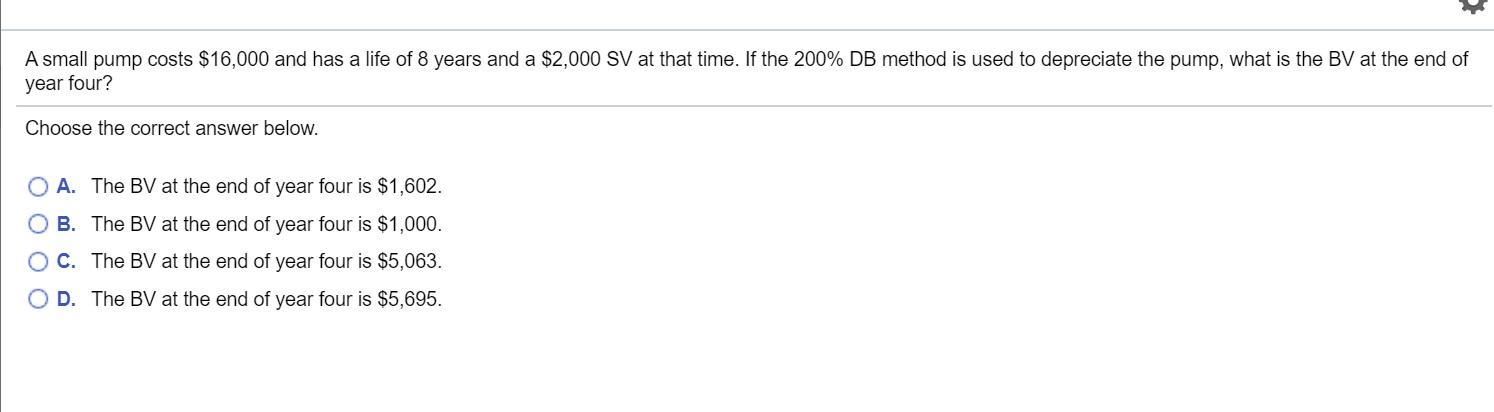 Solved A small pump costs $16,000 and has a life of 8 years | Chegg.com