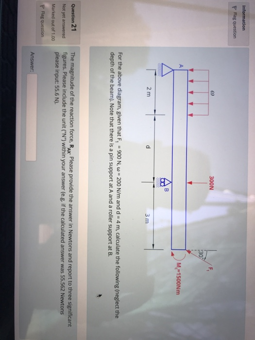 Solved 300N M-1500Nm 2 m 3 m For the above diagram, given | Chegg.com