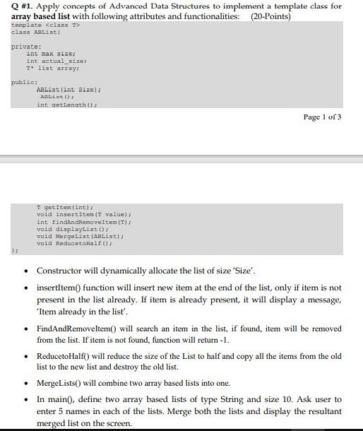 Solved Q #1. Apply concepts of Advanced Data Structures to | Chegg.com