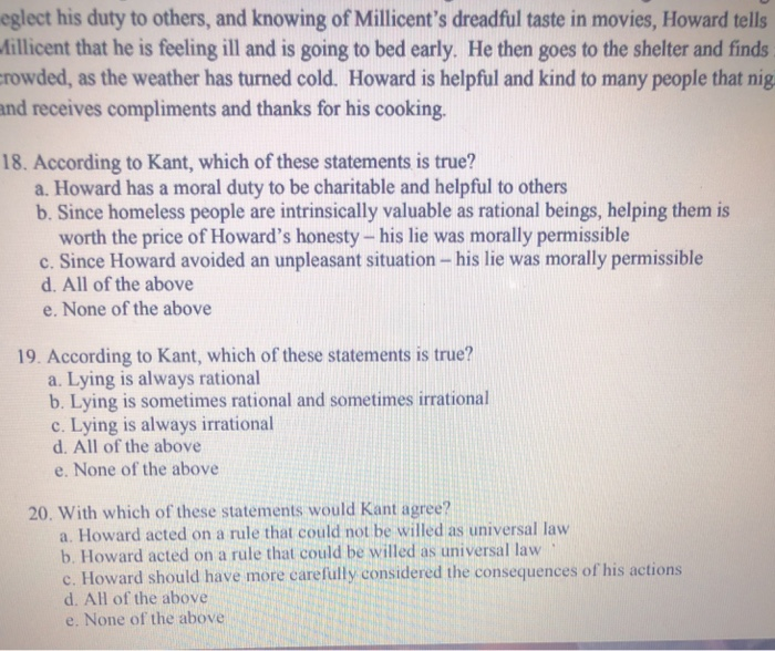 Solved Questions 18, 19 and 20 refer to the following | Chegg.com