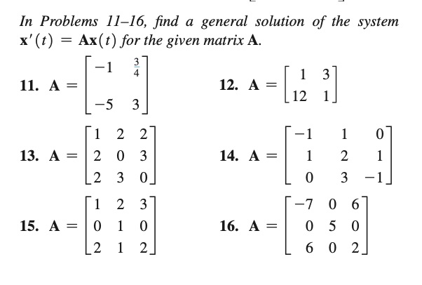 Solved In Problems 11-16, find a general solution of the | Chegg.com