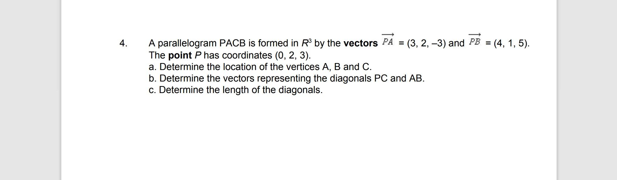 Solved 4. PE 4 1 5 . P A parallelogram PACB is Chegg