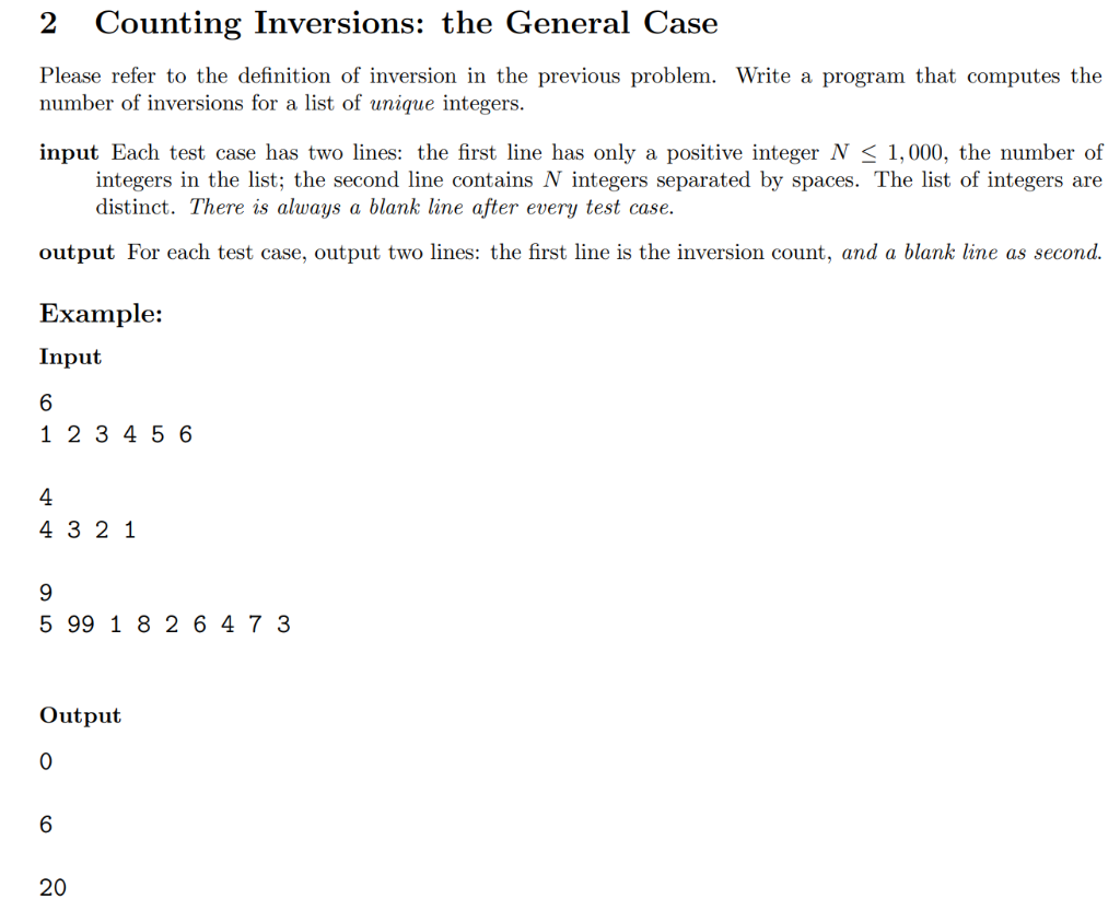 Solved Please refer to the definition of inversion in the | Chegg.com