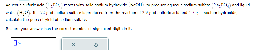 Solved Aqueous sulfuric acid (H2SO4) reacts with solid | Chegg.com