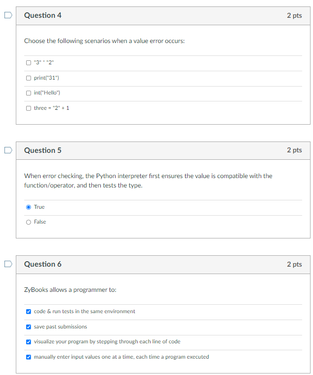 Solved Question 4 2 pts Choose the following scenarios when | Chegg.com