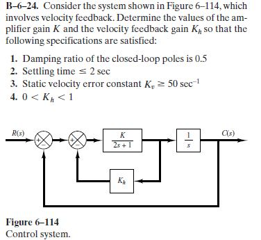 Solved B-6-24. Consider The System Shown In Figure 6-114, | Chegg.com