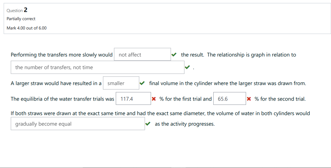Question 2 Partially correct Mark 4.00 out of 6.00 | Chegg.com