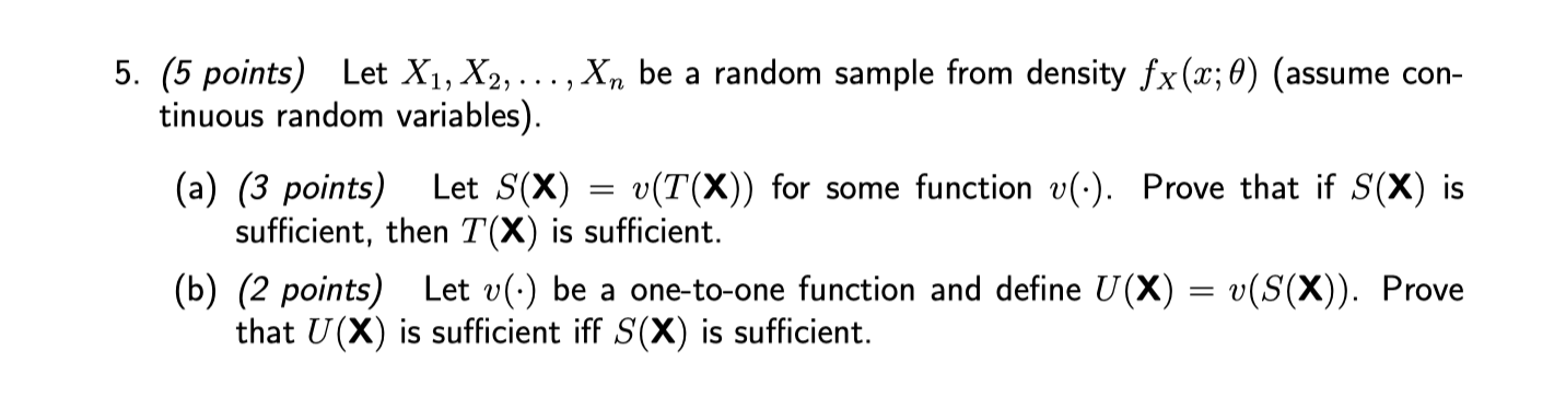 Solved 5. (5 Points) Let X1, X2, ..., Xn Be A Random Sample | Chegg.com