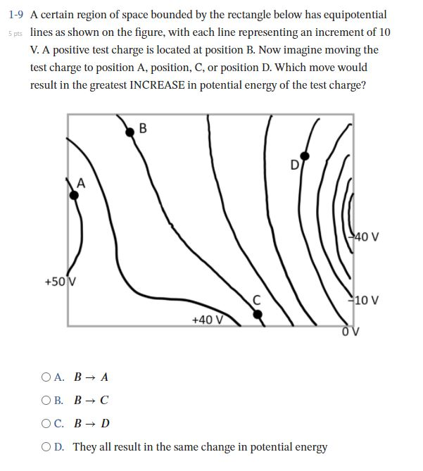 Solved 1-9 A certain region of space bounded by the | Chegg.com