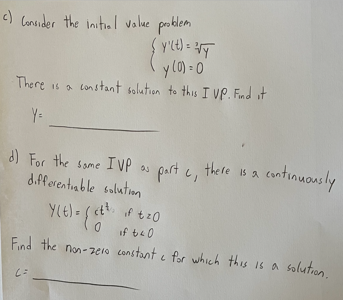 Solved 5) In this problem, we construct several solutions to | Chegg.com
