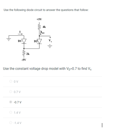 Solved Use The Following Diode Circuit To Answer The | Chegg.com