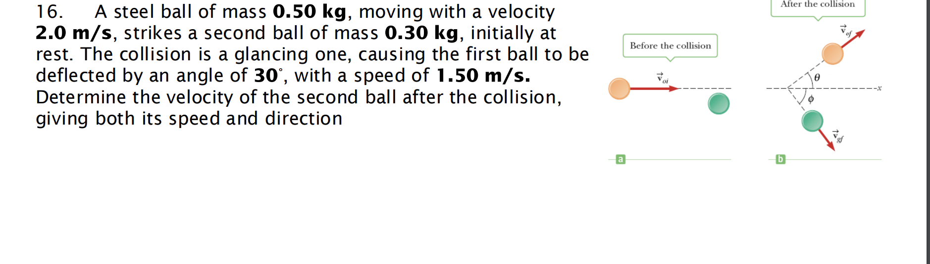 Solved A steel ball of mass 0.50 kg, moving with a velocity