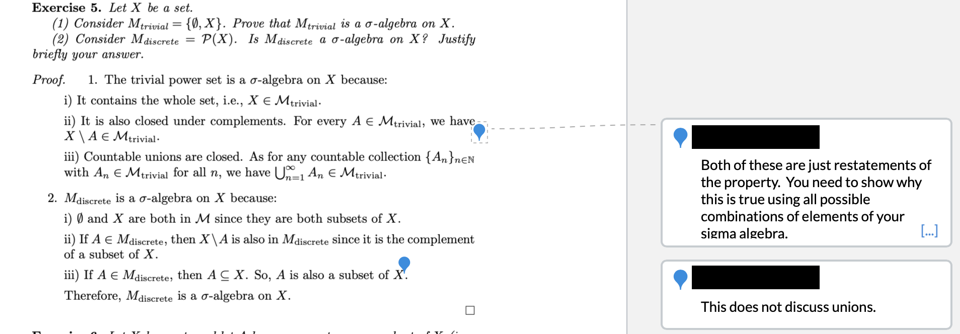 Solved Exercise 5. Let X be a set. (1) Consider Mtrivial | Chegg.com