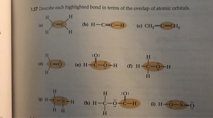 Solved Describe each highlighted bond in terms of the | Chegg.com