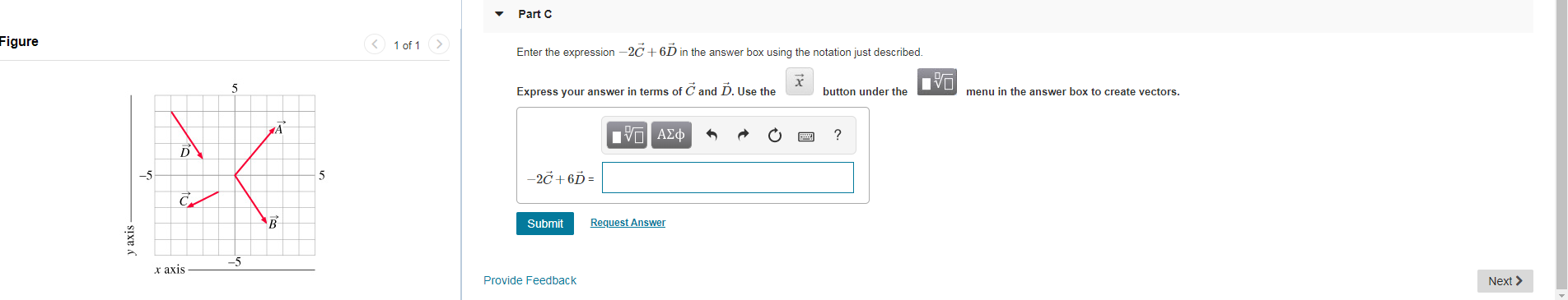 Solved Part Figure Enter the expression -2C + 6D | Chegg.com
