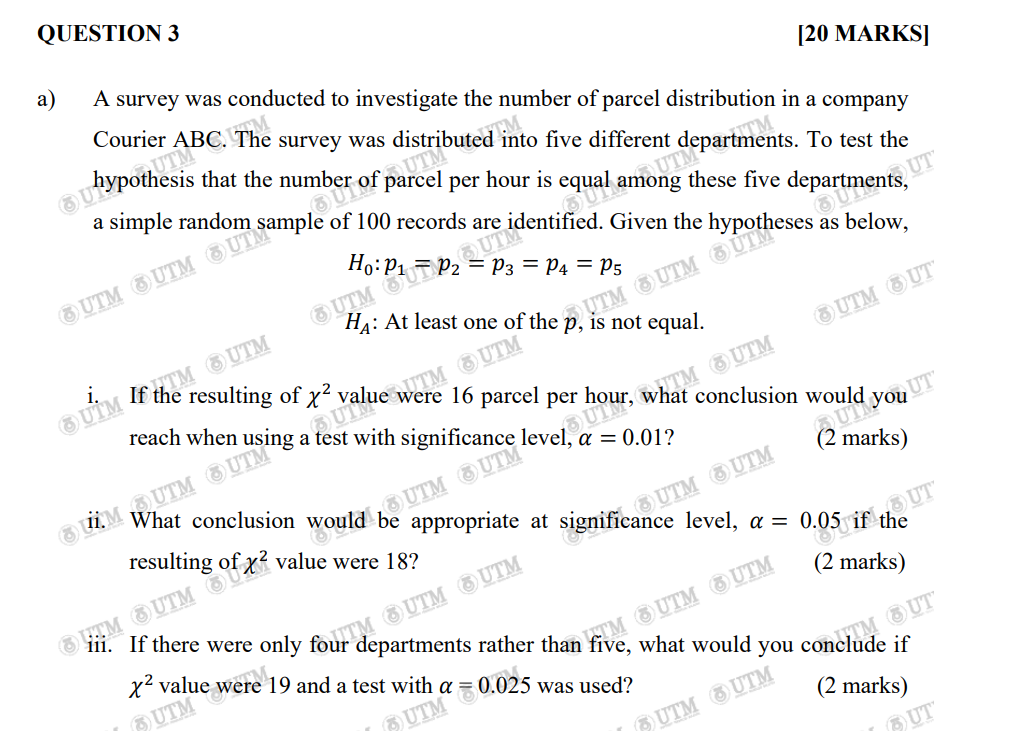 Solved a) A survey was conducted to investigate the number | Chegg.com