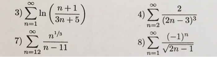 Solved Sigma^infinity _ n = 1 ln (n + 1/3n + 5) | Chegg.com